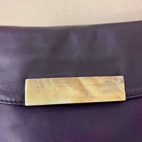 Vintage Jacques Bloumels Purple Leather Bag - Picture 2 of 5